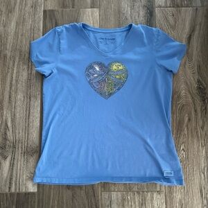 Life Is Good Sky Blue Heart Tee